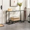 Tempered Glass Console Table Modern Design For Entryway Hallway Porch Kitchen Sturdy Black Metal Fr 6