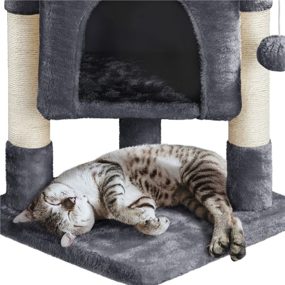 Cozy Cat Tree Tower Plush Condo SisalCovered Scratching Posts MultiLevel Playground For Kittens 3