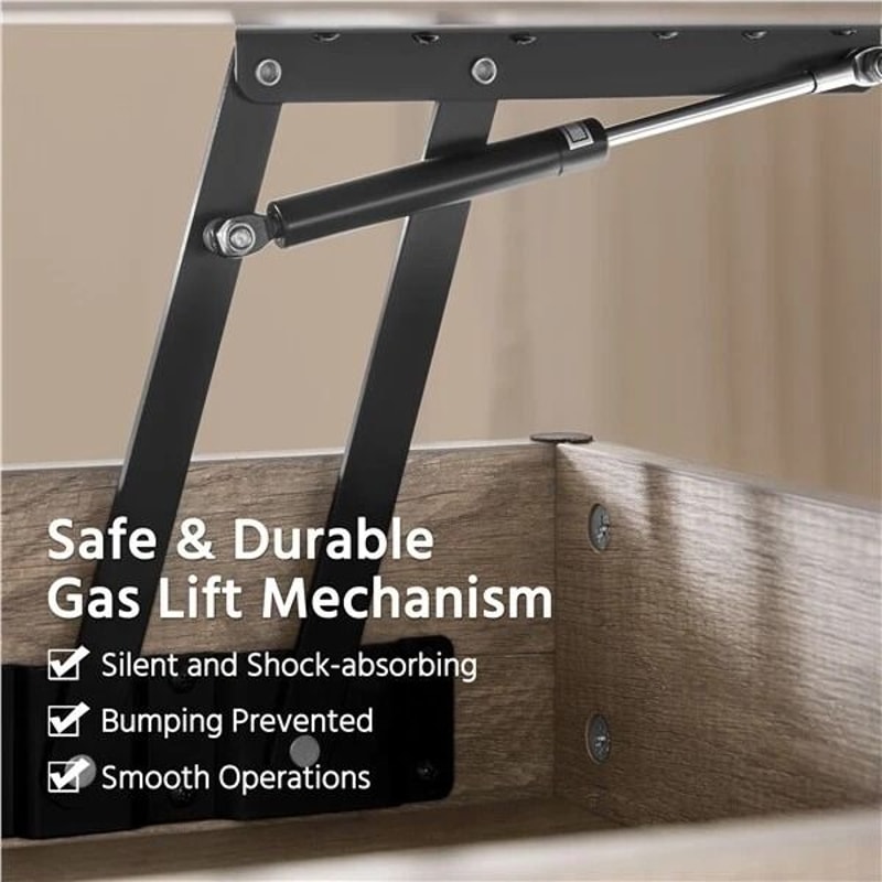 Round Lift Coffee Table With Storage Adjustable Height Sturdy Design Gray Small For Living Room Mul 7