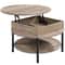 Round Lift Coffee Table With Storage Adjustable Height Sturdy Design Gray Small For Living Room Mul 1