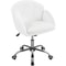 Snowy Cute Petal Vanity Chair Adjustable Swivel Makeup Chair For Women Soft Velvet Office Chair 0