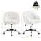Snowy Cute Petal Vanity Chair Adjustable Swivel Makeup Chair For Women Soft Velvet Office Chair 2