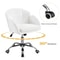 Snowy Cute Petal Vanity Chair Adjustable Swivel Makeup Chair For Women Soft Velvet Office Chair 4