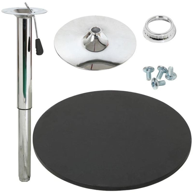 Adjustable Swivel Bar Table Modern Round Black Counter Height Table For Kitchen Dining 4