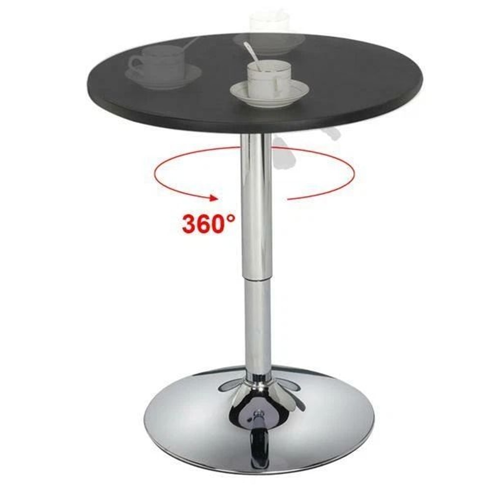 Adjustable Swivel Bar Table Modern Round Black Counter Height Table For Kitchen Dining 5