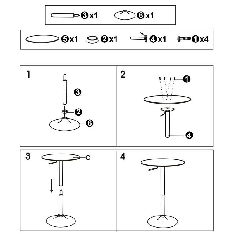 Adjustable Swivel Bar Table Modern Round Black Counter Height Table For Kitchen Dining 10