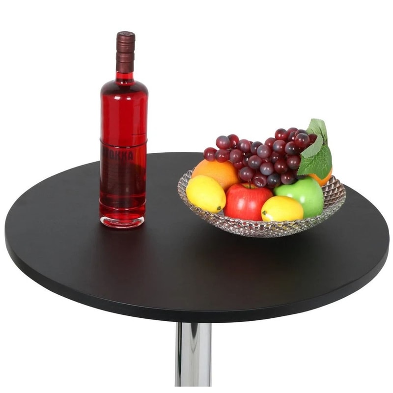 Adjustable Swivel Bar Table Modern Round Black Counter Height Table For Kitchen Dining 11