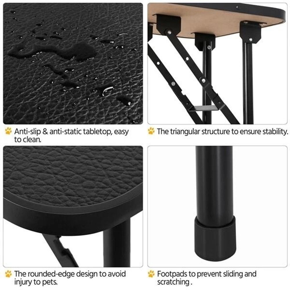Foldable Portable Pet Grooming Table Adjustable ArmNoose Black HeavyDuty Grooming Station With Stor 3