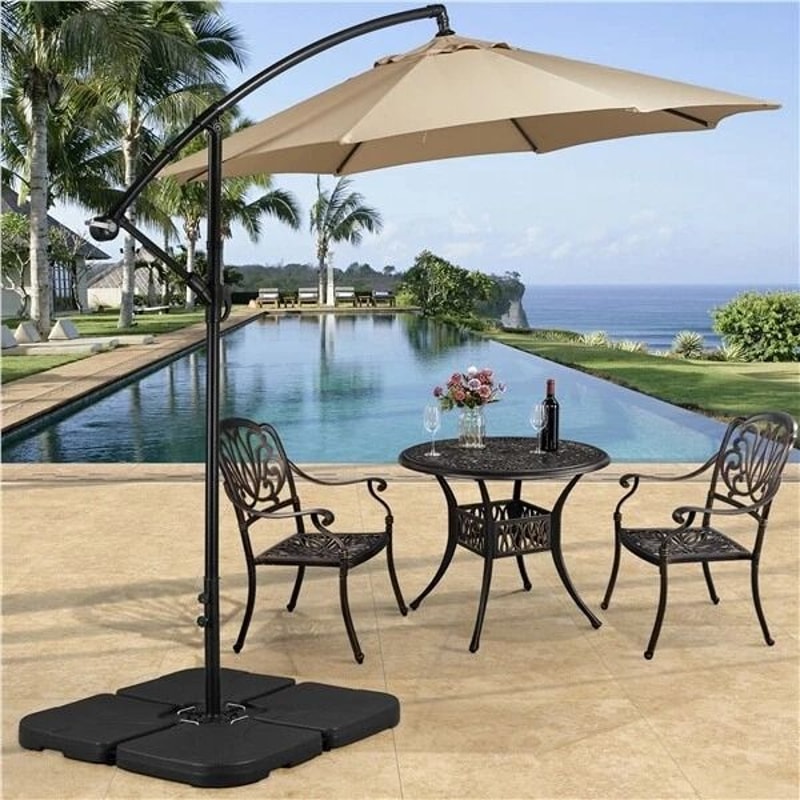 Heavy Duty Outdoor Umbrella Base Stand Square Shaped Cantilever Offset Umbrella Stand For Patio Gar 1