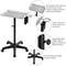Adjustable Rolling Aluminum Salon Tray Cart Silver Height Adjustable Mobile Spa Trolley For Hair 3