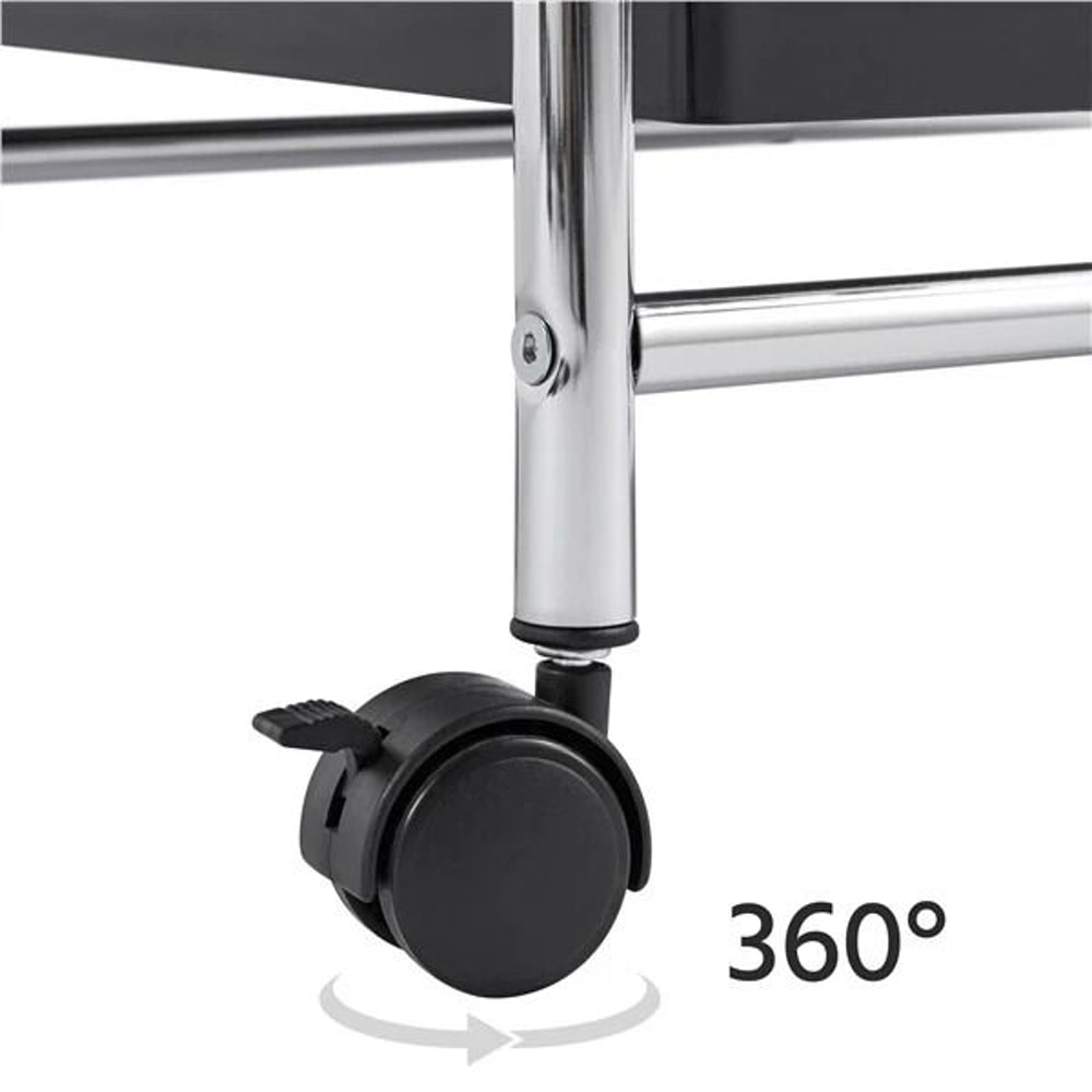 Drawer Rolling Storage Cart With Tier Shelf Black Utility Organizer Cart 13