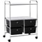 Drawer Rolling Storage Cart With Tier Shelf Black Utility Organizer Cart 17