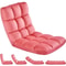 Velvet Gaming Floor Chair Adjustable Positions Pink 1