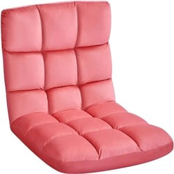 velvet gaming floor chair adjustable positions, pink