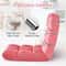 Velvet Gaming Floor Chair Adjustable Positions Pink 7