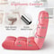 Velvet Gaming Floor Chair Adjustable Positions Pink 7