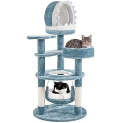 ocean-themed shark's mouth condo & starfish perch cat tree