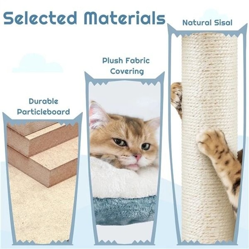 Oceanthemed Sharks Mouth Condo Starfish Perch Cat Tree 9