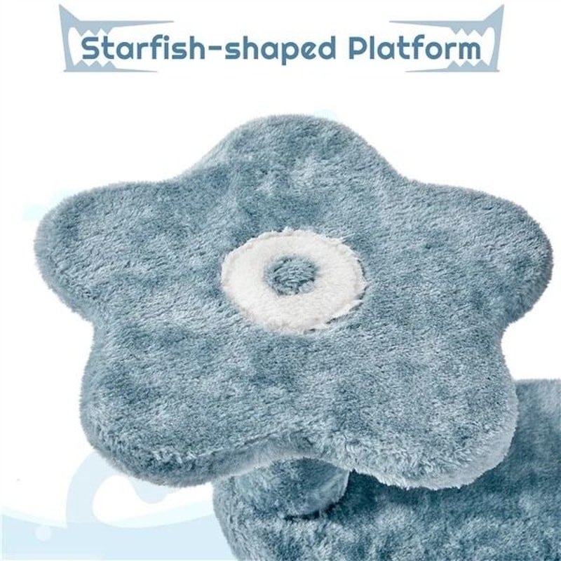 Oceanthemed Sharks Mouth Condo Starfish Perch Cat Tree 3