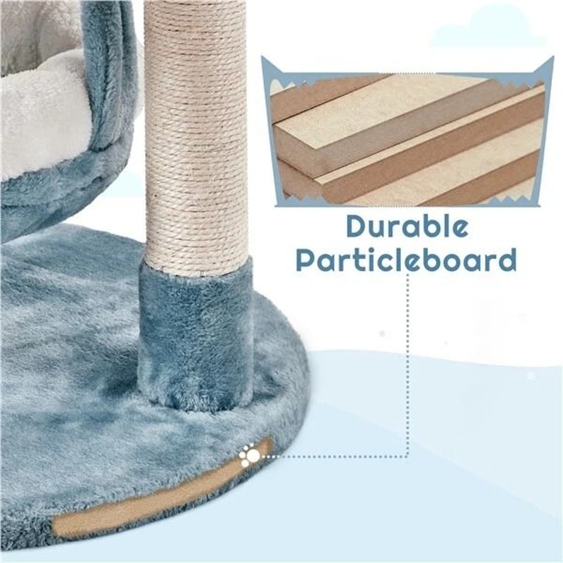 Oceanthemed Sharks Mouth Condo Starfish Perch Cat Tree 8