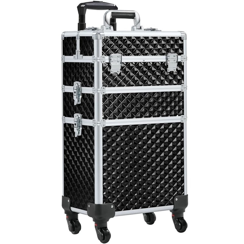 Rolling Makeup Train Case With Detachable Compartments And Detachable Wheels 12