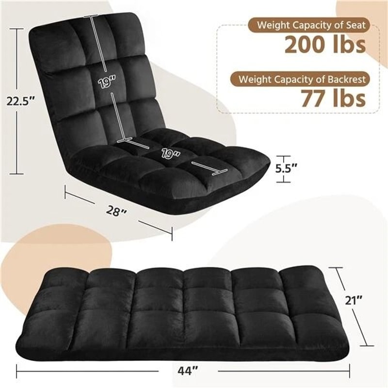 Portable Folding Floor Chair With Adjustable Positions Padded Gaming Chair For Ultimate Comfort 2