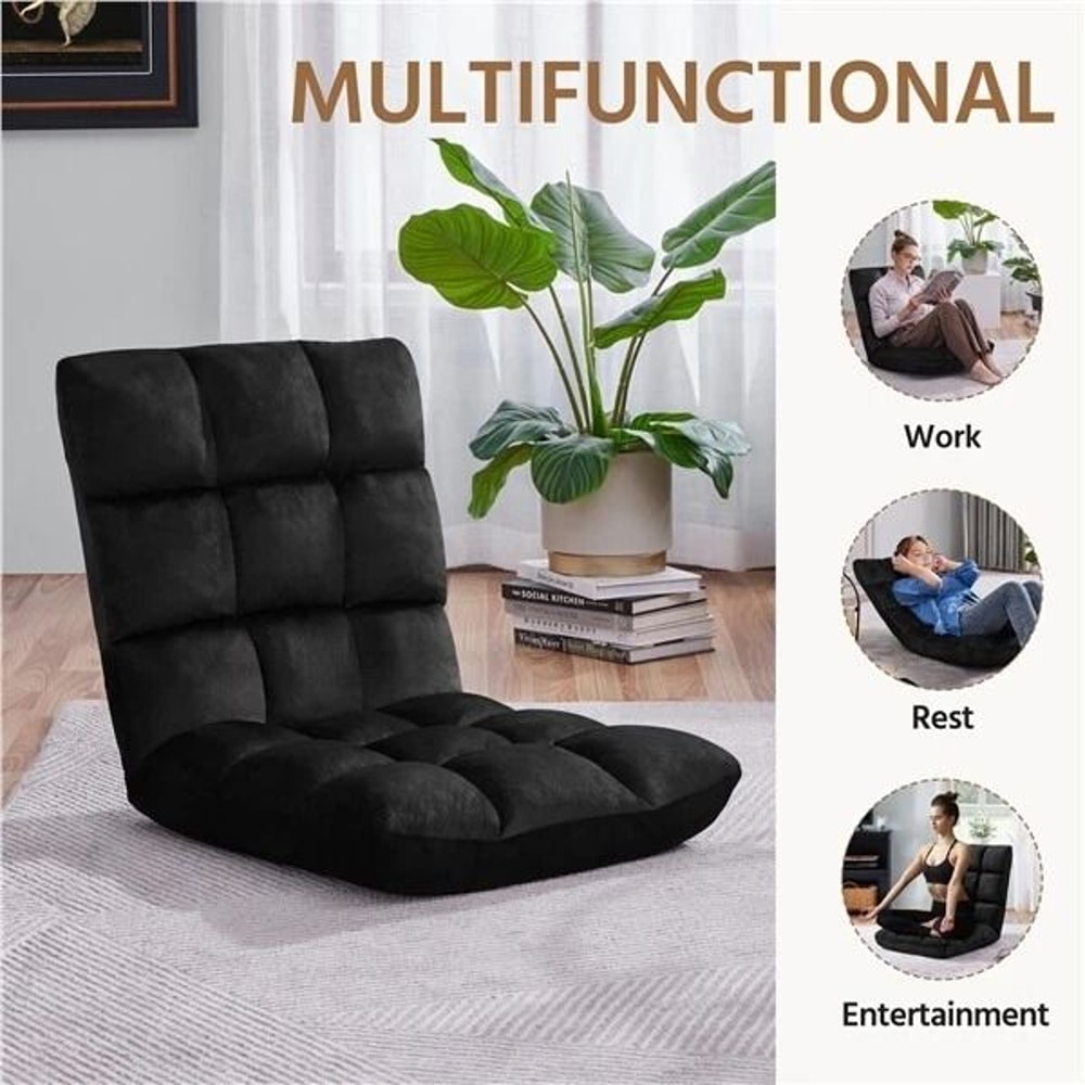 Portable Folding Floor Chair With Adjustable Positions Padded Gaming Chair For Ultimate Comfort 4