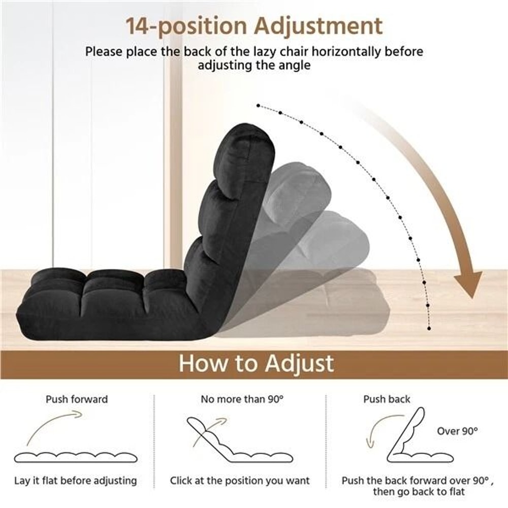 Portable Folding Floor Chair With Adjustable Positions Padded Gaming Chair For Ultimate Comfort 6
