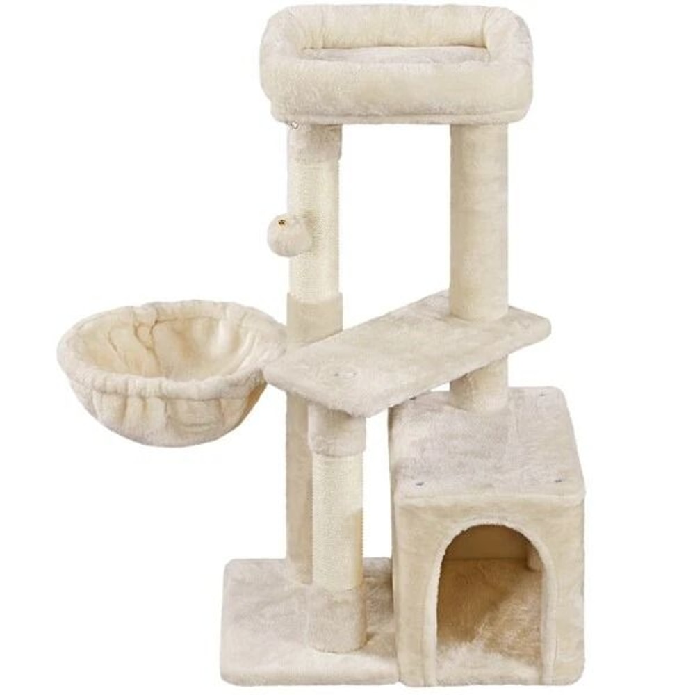 Plush Cat Tree With CondoNestPlatform For Indoor Kittens Cozy Cat Furniture 0
