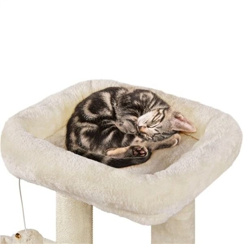 Plush Cat Tree With CondoNestPlatform For Indoor Kittens Cozy Cat Furniture 3
