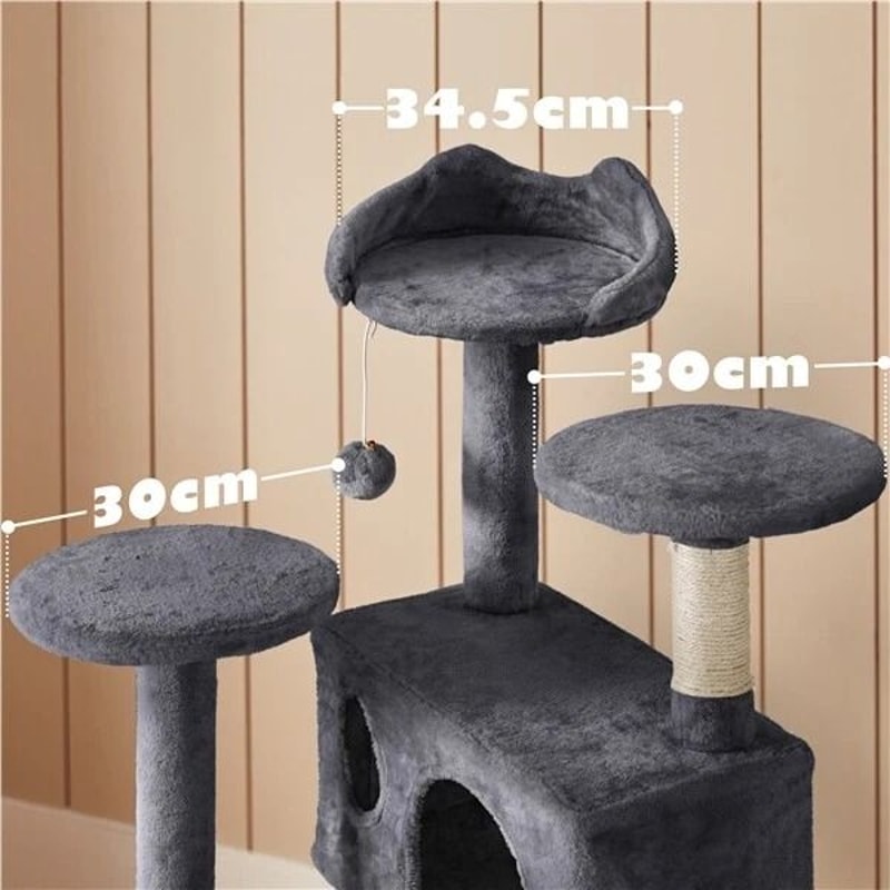 Multilevel Cat Tree Tower Condo With Scratching Posts And Perches Dark Gray 7