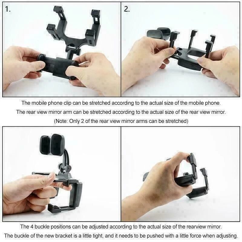 Universal Rotation Car Rear View Mirror Phone Holder For GPS Cell Phones And Devices 3