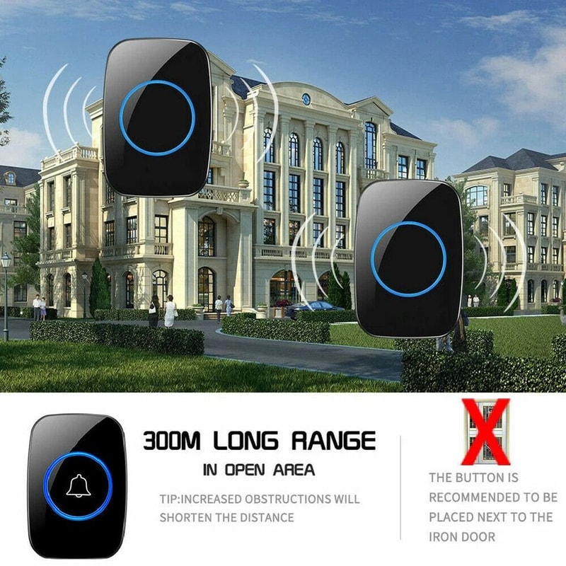 Wireless Waterproof Doorbell Chime With Adjustable Volume 1
