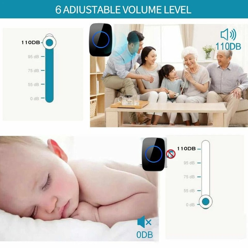 Wireless Waterproof Doorbell Chime With Adjustable Volume 6
