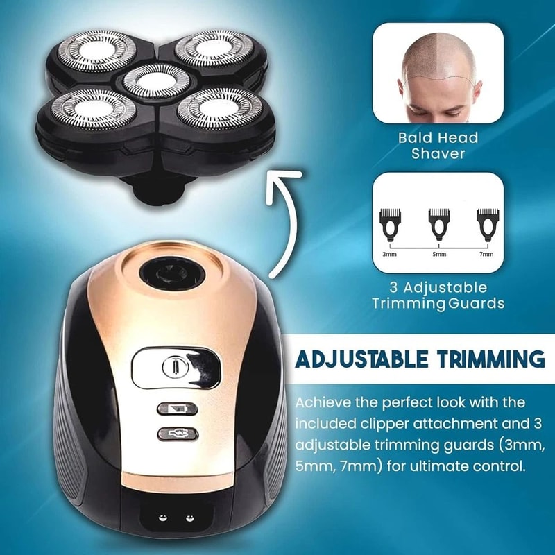 Rotary Electric Shaver Rechargeable Bald Head Beard Trimmer Razor For Men Wet Dry Shaving 4