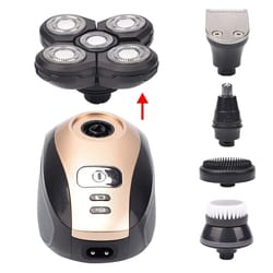 rotary electric shaver, rechargeable bald head & beard trimmer razor for men, wet & dry shaving