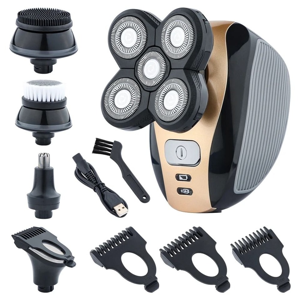 Rotary Electric Shaver Rechargeable Bald Head Beard Trimmer Razor For Men Wet Dry Shaving 7