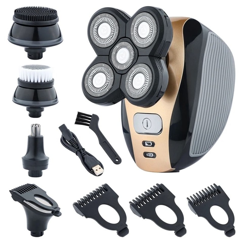 Rotary Electric Shaver Rechargeable Bald Head Beard Trimmer Razor For Men Wet Dry Shaving 7