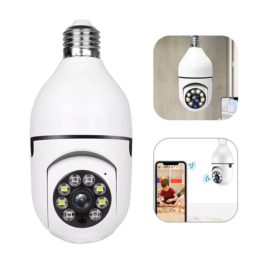 WiFi Light Bulb Camera With IR Night Vision Smart Home Wireless Security 1