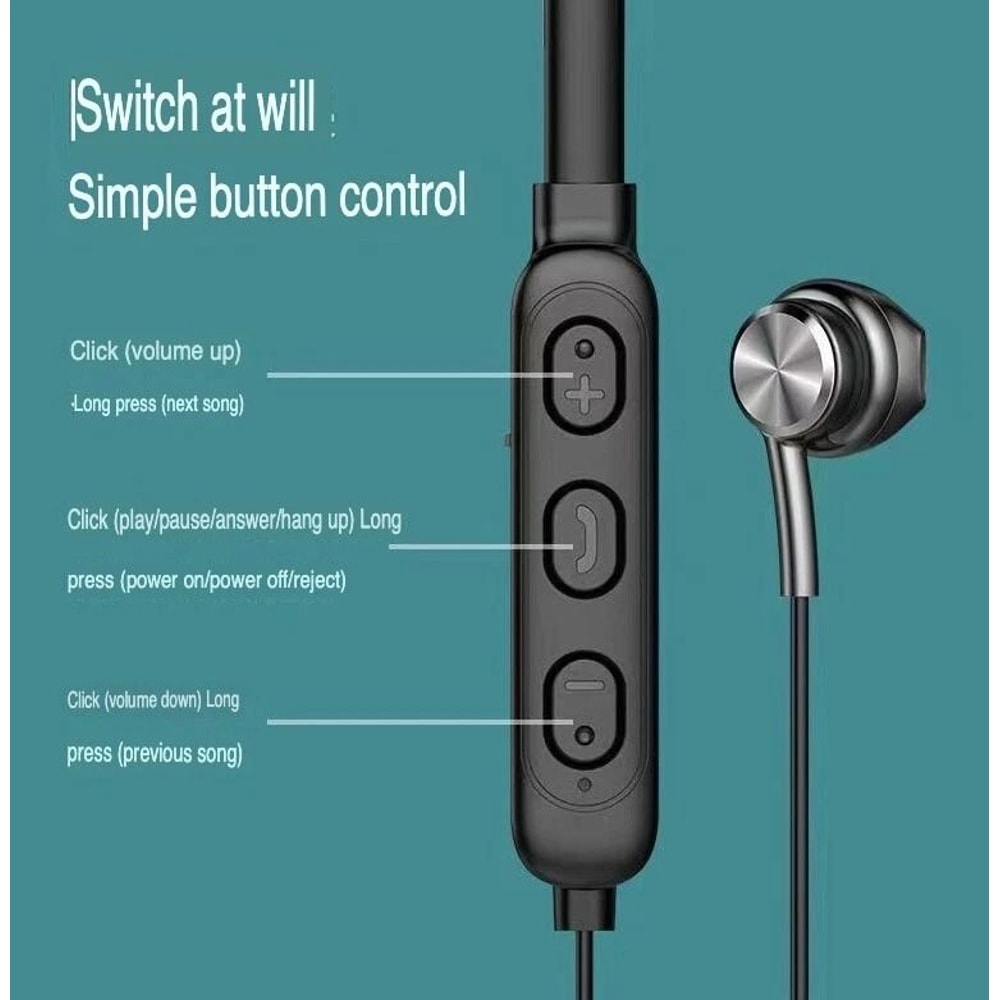 Waterproof Bluetooth Earbuds Stereo Sport Wireless Headphones InEar Headset 6