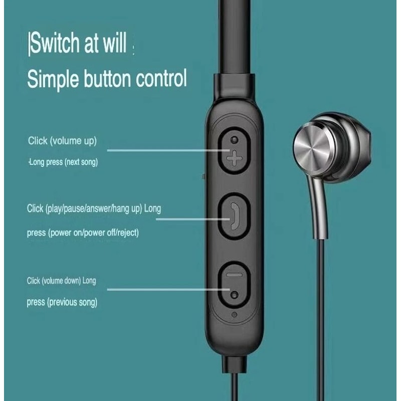 Waterproof Bluetooth Earbuds Stereo Sport Wireless Headphones InEar Headset 6