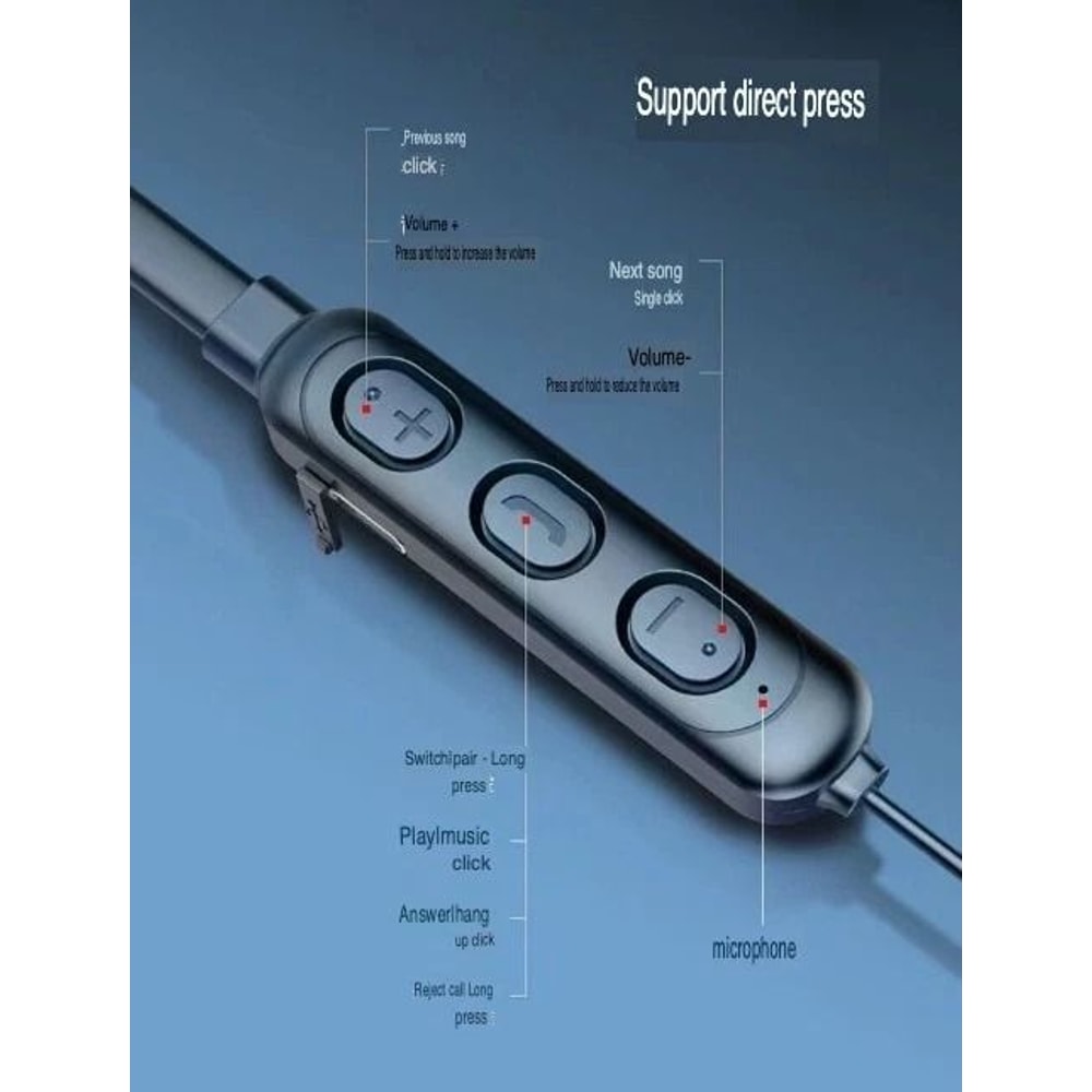 Waterproof Bluetooth Earbuds Stereo Sport Wireless Headphones InEar Headset 12