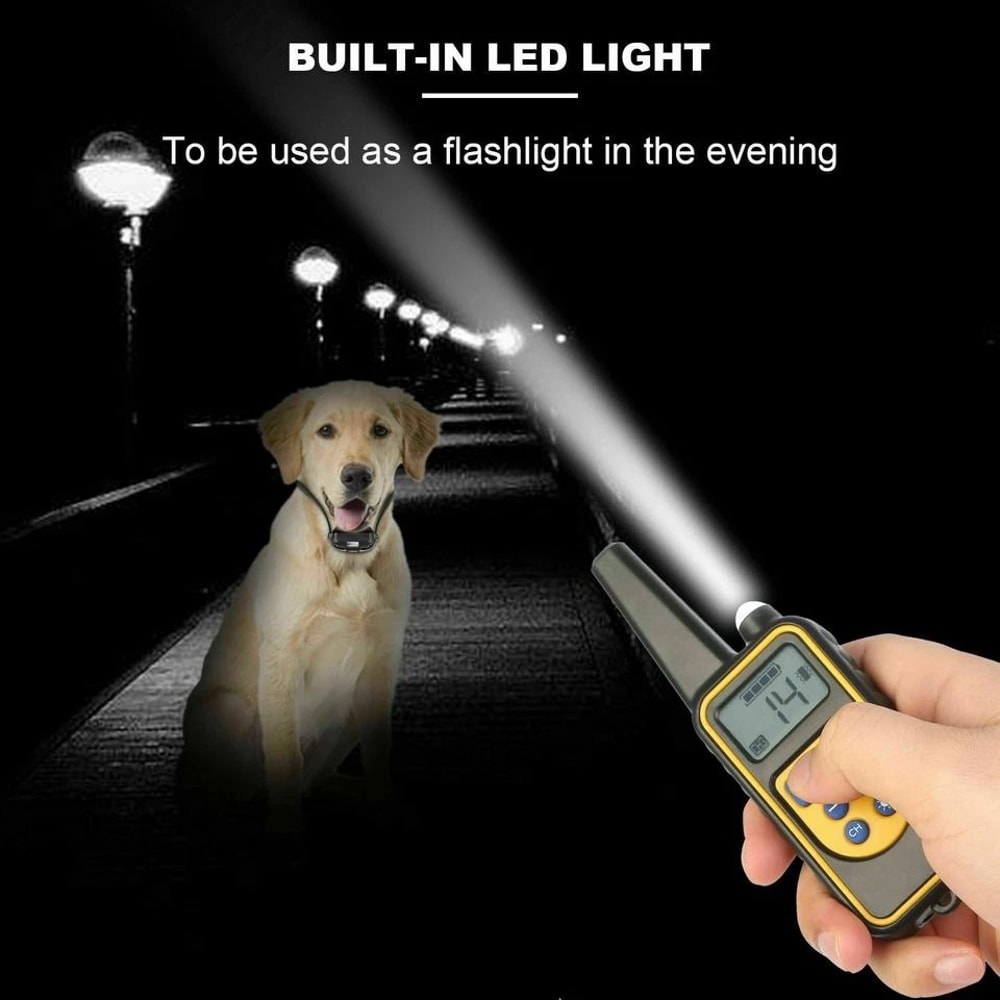 Remote Dog Shock Training Collar Rechargeable Waterproof LCD Pet Training System With Range 6