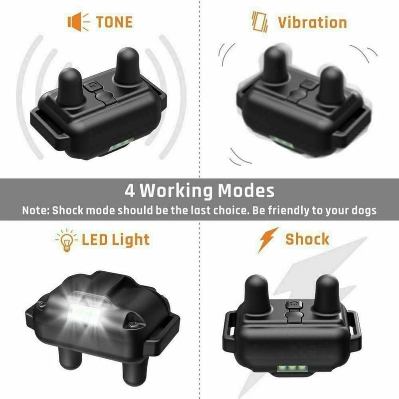 Remote Dog Shock Training Collar Rechargeable Waterproof LCD Pet Training System With Range 8