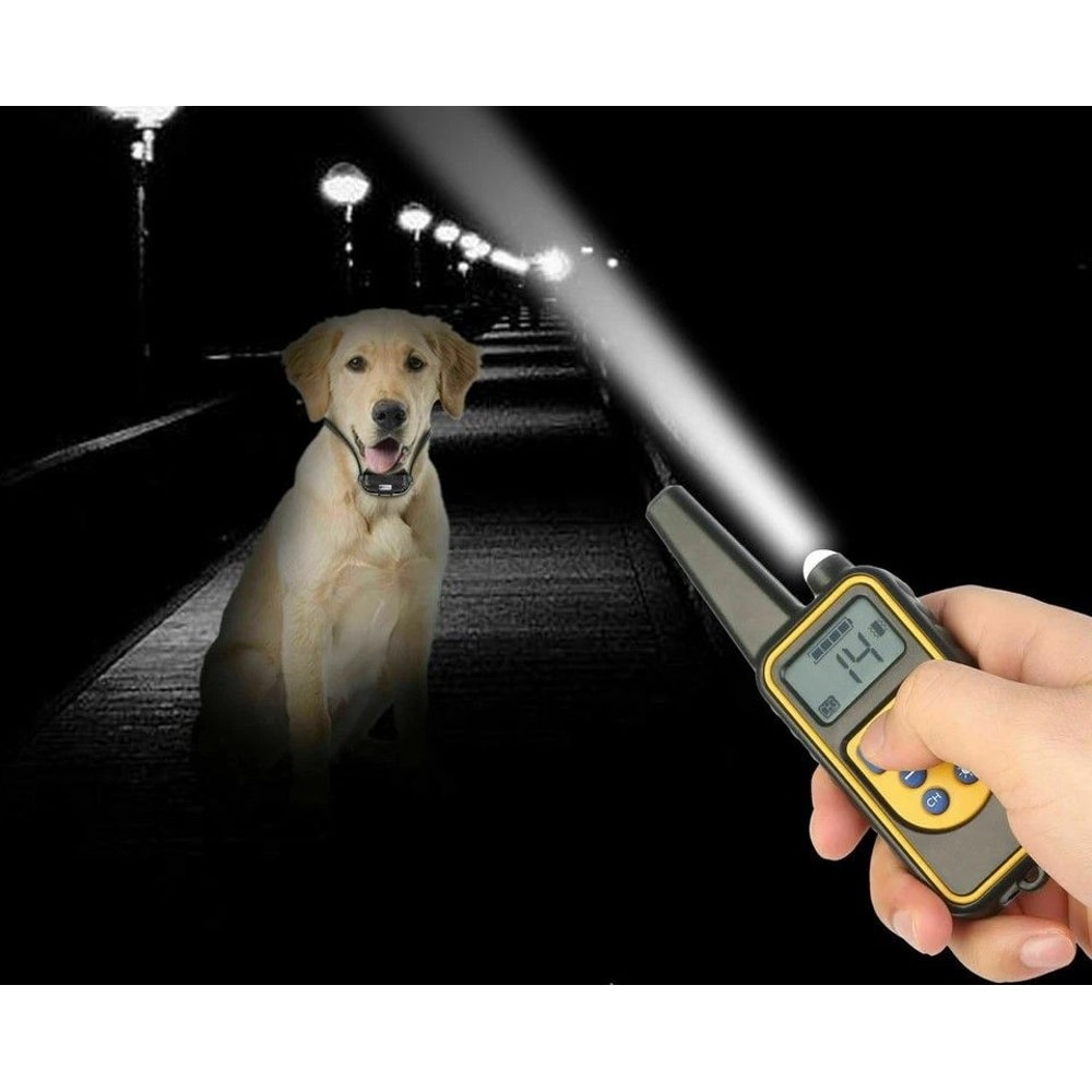 Remote Dog Shock Training Collar Rechargeable Waterproof LCD Pet Training System With Range 0