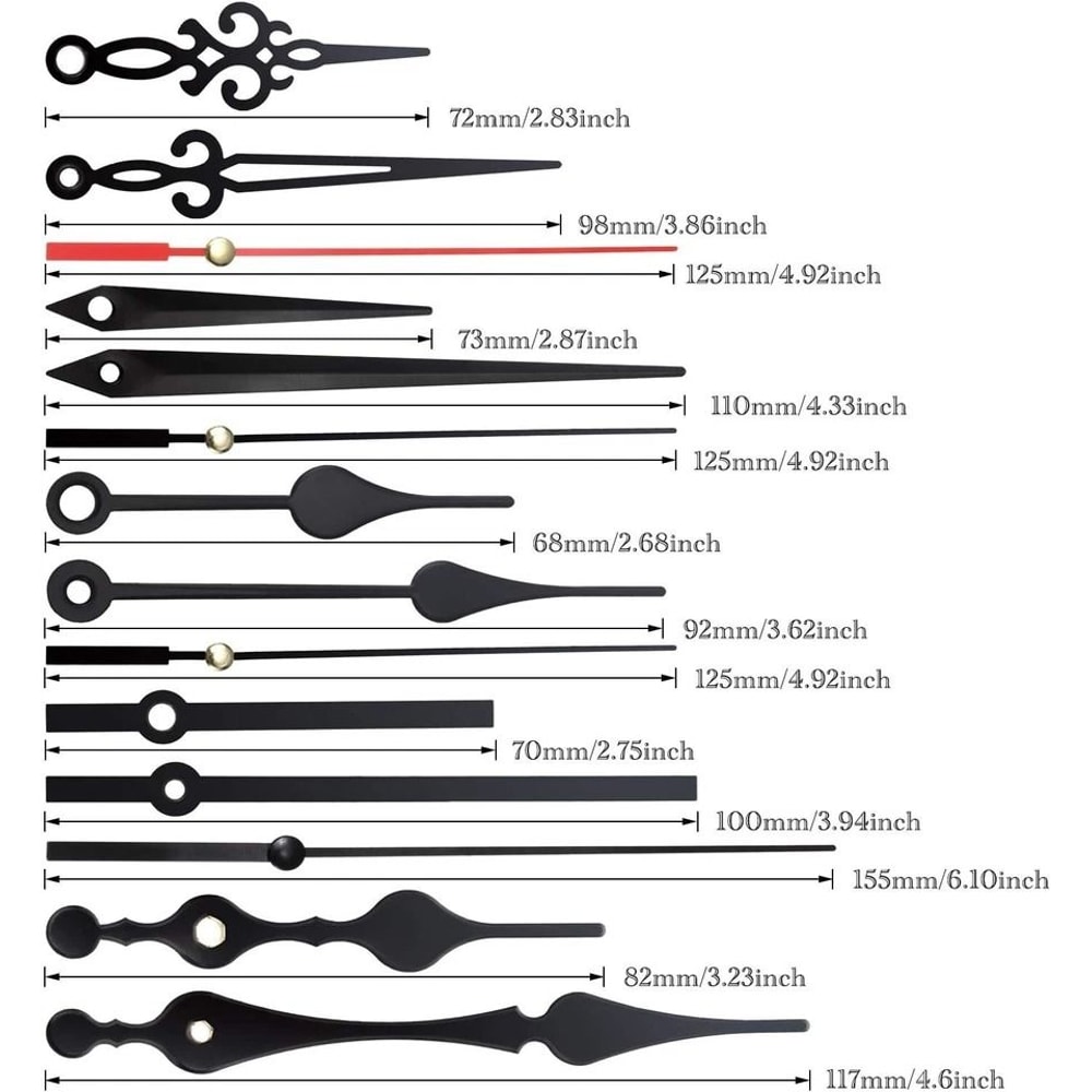 DIY Clock Repair Kit Quartz Movement Mechanism For Wall Clock Replacement Parts Hands Set 8