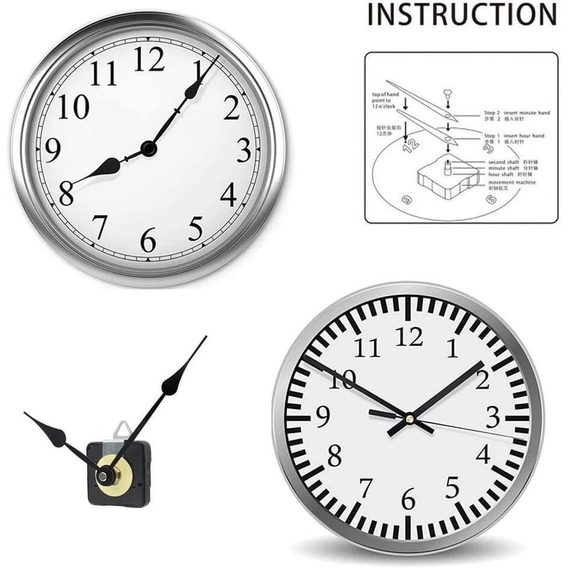 DIY Clock Repair Kit Quartz Movement Mechanism For Wall Clock Replacement Parts Hands Set 2
