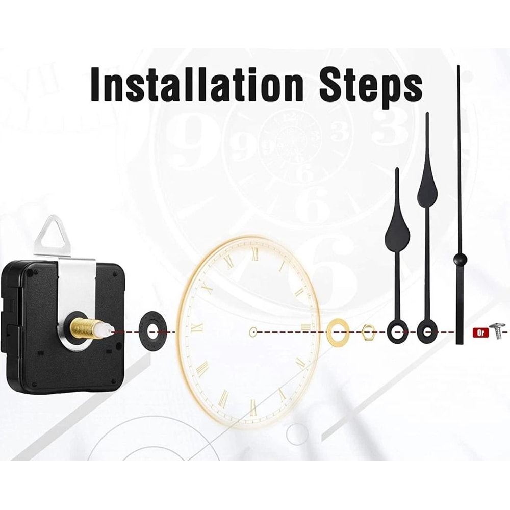 DIY Clock Repair Kit Quartz Movement Mechanism For Wall Clock Replacement Parts Hands Set 4