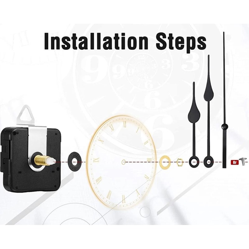 DIY Clock Repair Kit Quartz Movement Mechanism For Wall Clock Replacement Parts Hands Set 4