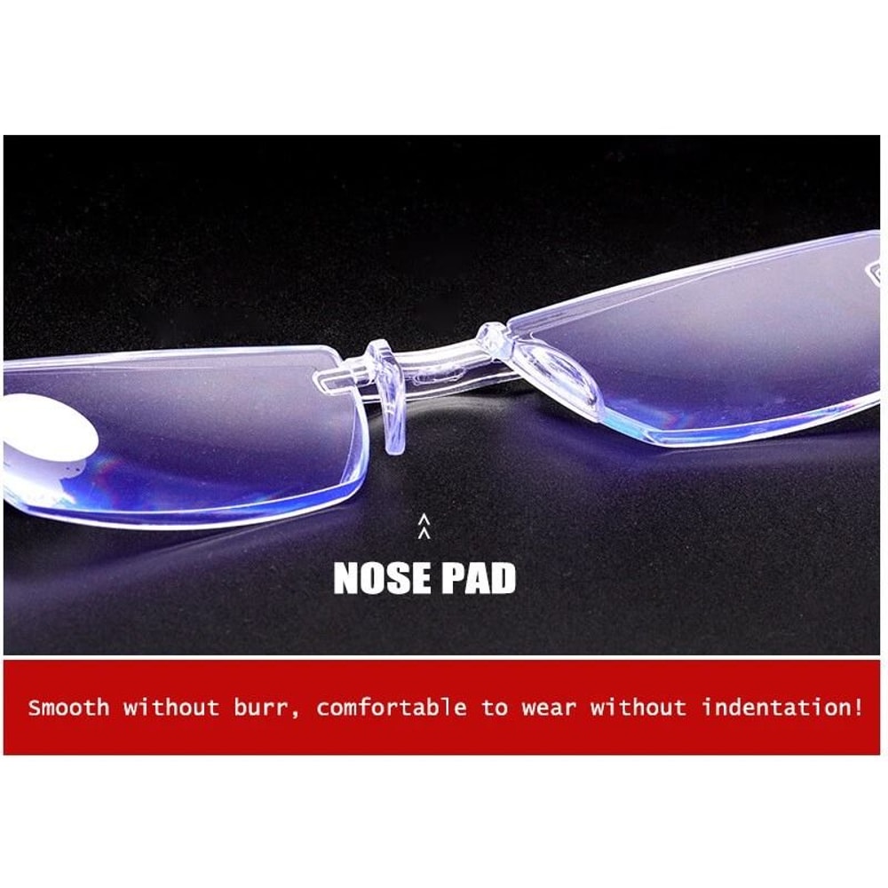 Mens Rimless Blue Light Blocking Reading Glasses Unisex Polycarbonate Lenses 8